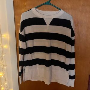 Blue and White Striped Downtown Girl Sweater